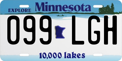 MN license plate 099LGH