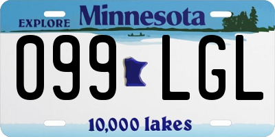 MN license plate 099LGL