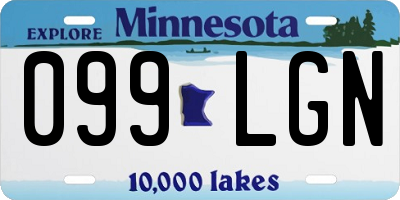 MN license plate 099LGN