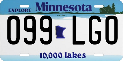 MN license plate 099LGO