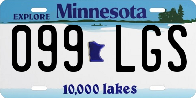 MN license plate 099LGS