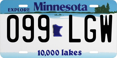 MN license plate 099LGW