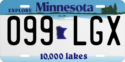 MN license plate 099LGX