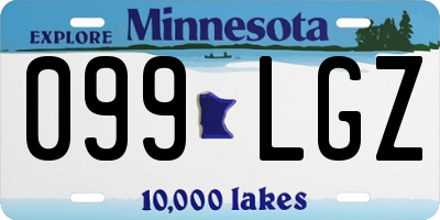 MN license plate 099LGZ
