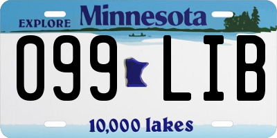 MN license plate 099LIB