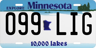 MN license plate 099LIG