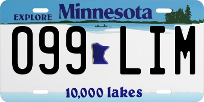 MN license plate 099LIM