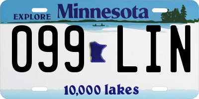 MN license plate 099LIN