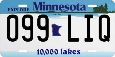 MN license plate 099LIQ