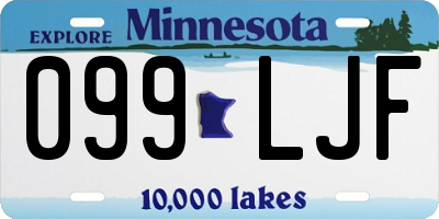 MN license plate 099LJF