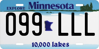 MN license plate 099LLL