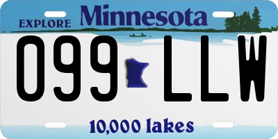 MN license plate 099LLW