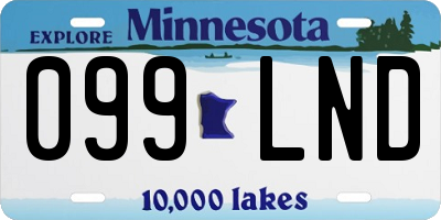 MN license plate 099LND