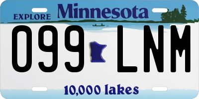 MN license plate 099LNM