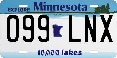 MN license plate 099LNX