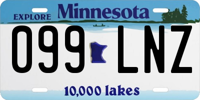 MN license plate 099LNZ