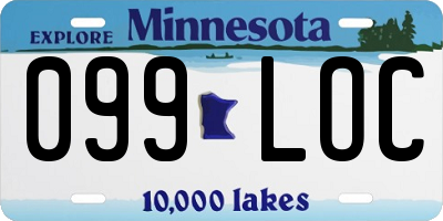 MN license plate 099LOC
