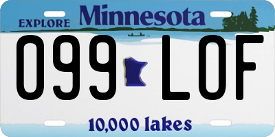 MN license plate 099LOF