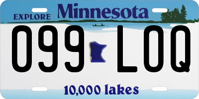 MN license plate 099LOQ