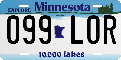 MN license plate 099LOR