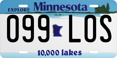 MN license plate 099LOS