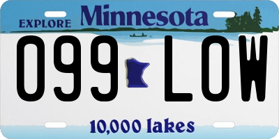 MN license plate 099LOW