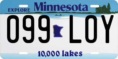 MN license plate 099LOY