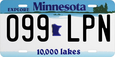 MN license plate 099LPN