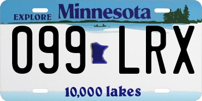 MN license plate 099LRX