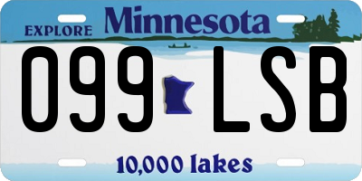 MN license plate 099LSB