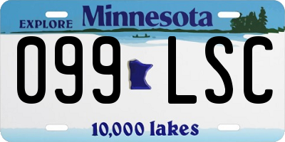 MN license plate 099LSC