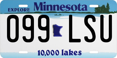 MN license plate 099LSU