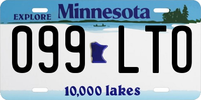 MN license plate 099LTO