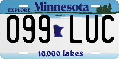 MN license plate 099LUC