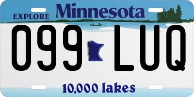 MN license plate 099LUQ
