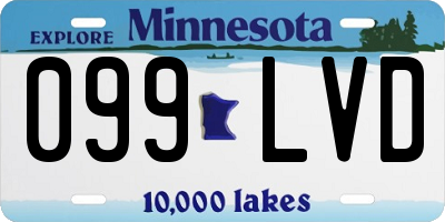 MN license plate 099LVD