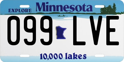 MN license plate 099LVE