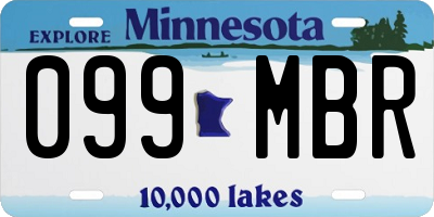 MN license plate 099MBR