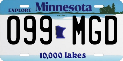 MN license plate 099MGD