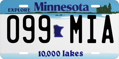 MN license plate 099MIA