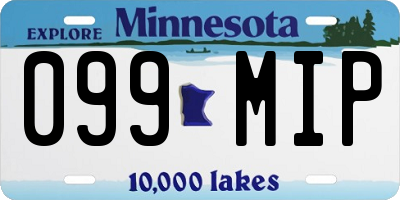 MN license plate 099MIP