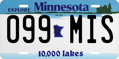 MN license plate 099MIS