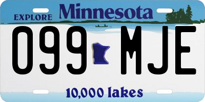 MN license plate 099MJE