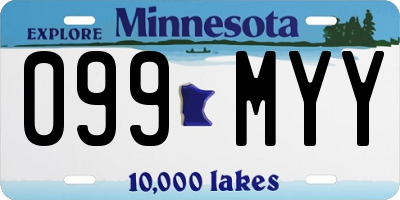 MN license plate 099MYY