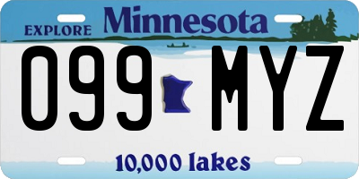 MN license plate 099MYZ