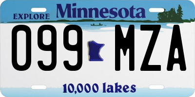 MN license plate 099MZA