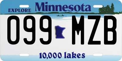 MN license plate 099MZB