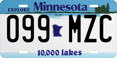 MN license plate 099MZC