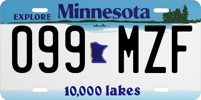 MN license plate 099MZF
