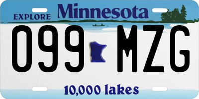 MN license plate 099MZG